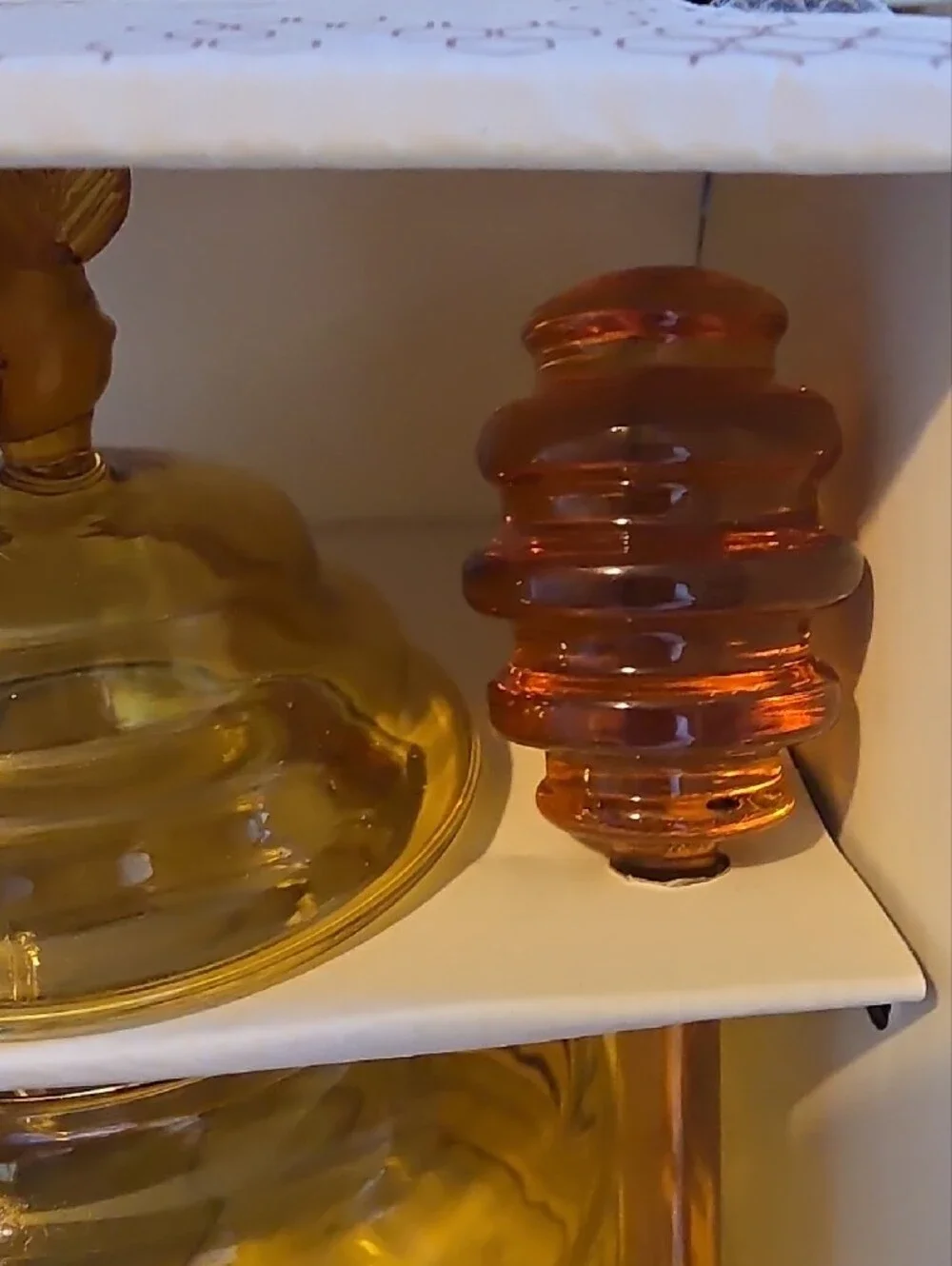 Amber Glass Honey Jar with Dipper